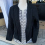 LuLu B Linen Frayed Detail 2 Inner Phone Pockets Jacket Black