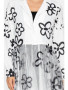 Origami Long Blazer Cardi White Lace Black Flower