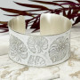 Anju Monstera Leaf White Cuff Bracelet