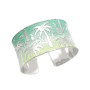 Anju Coastal Nautical Beach Palm Trees Green Patina Ombré 