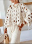 Hollow Out Knit Apricot Sweater