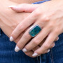 Apatite Semiprecious Stone Ring Adjustable Blue