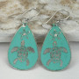 Anju Sea Turtle Patina Mint Earrings