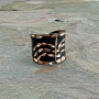 Anju Black Enamel Patina Waves Ring