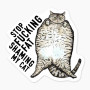 Fat Cat Funny Sticker Stop Fucking Fat Shaming My Cat USA Made