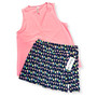 LuLu B Sleeveless Top V Neck Flared Coolant Fabric Coral 