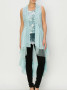 Origami Lace Long Sleeveless Aqua Blue