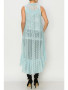 Origami Lace Long Sleeveless Aqua Blue