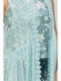 Origami Lace Long Sleeveless Aqua Blue