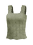Textured Tank Top Square Neck Olive