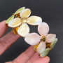 Enamel Pastel Enamel Flower Cuff Bracelet