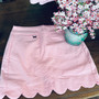 LuLu B Skort Bangladine Fabric Scallop Hem 2 Large Pockets Light Pink