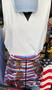 LuLu B Skort Patriotic 250th Anniversary July 4th Stars & Stripes Phone Pocket