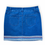 LuLu B Skort Jean Denim Embroidered Stars Hem July 4th 250th Anniversary 