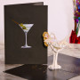 Vintage Lady In Martini Glass 3D Pop Up Greeting Card