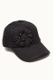 Olive & Pique Baseball Trucker 3D Flower Black Cap