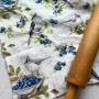 Linen Hand Dish Towel Tufted Titmouse Bird 