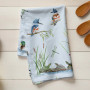 Turtles Dragonflies Kingfisher Bird Pond Linen Kitchen Dish Towel 
