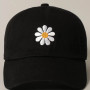 Daisy Baseball Trucker Adjustable Cap Black Embroidered 