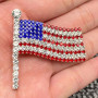 American Flag Rhinestone Pin 250th Anniversary July 4th 