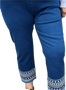 LuLu B Denim Embroidered Stars Capris DWCL 250th Anniversary July 4th