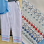 LuLu B White Denim Embroidered Stars Capri 250th Anniversary July 4th