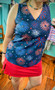 LuLu B Sleeveless V-Neck Red White Blue Navy 250th Anniversary July 4th