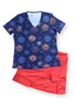 Lulu B Fireworks Navy Short Sleeve V Neck Red White Blue 250th Anniversary July 4th