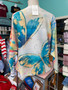 Loowie Blue Butterfly Pastel One Size Top Made In Italy