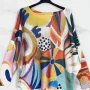 Loowie Abstract Multi Color Mid Century Modern  One Size