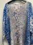 Loowie Round Neck Blue Brown Giraffe Pattern One Size Top