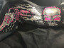 Bandana, Skull Flames Skeleton Guns Neon Pink FREE SHIPPING