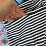 LuLu B Skort Navy Stripe Phone 2 Waist Zip Pockets Coolant Fabric 250th Anniversary 