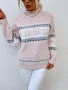 Sweater, Snowflake Mock Turtleneck Pink