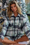 Shirt, Plaid Sage Navy Plaid OVERSIZED