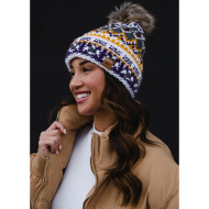 Beanie, Pom Fleece Lined Vikings Purple & Gold 