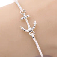 Bracelet, Anchor Silvertone Casting 
