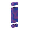 White Rhino Dual Original Silicone Container w Glass Straw & Chillum BLUE PURPLE