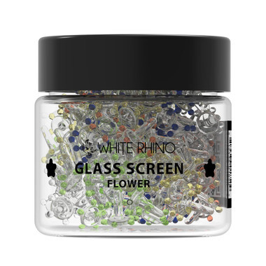 White Rhino Glass Screen Flower - 400CT Jar