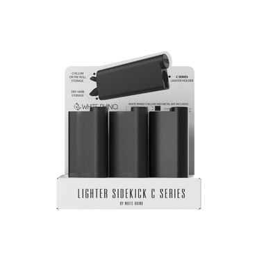 White Rhino Lighter Sidekick C Series Solid Black-12CT Display Front
