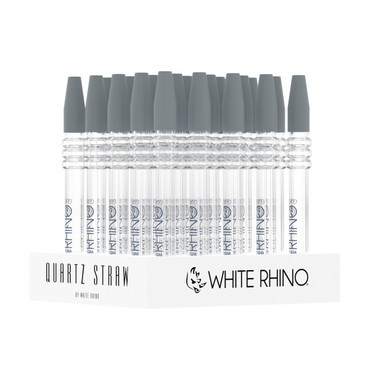 White Rhino Quartz Dab Straw w Silicone Cap - 25CT Display V2