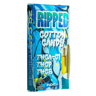 Ripped THCA-C1THC-PTHC8 High Potency Cartridge 2G Cotton Candy
