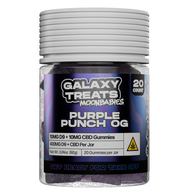Galaxy Treats Moon Babies D9 CBD Gummies 400MG Purple Punch OG