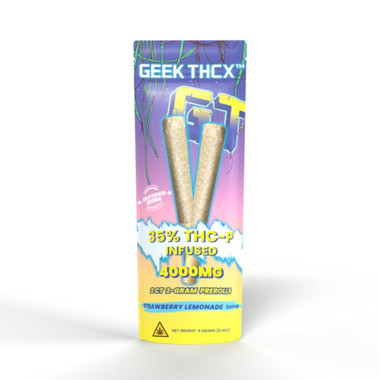 Geek THCX THC-P Infused Prerolls 4G 2CT-Strawberry Lemonade Sativa