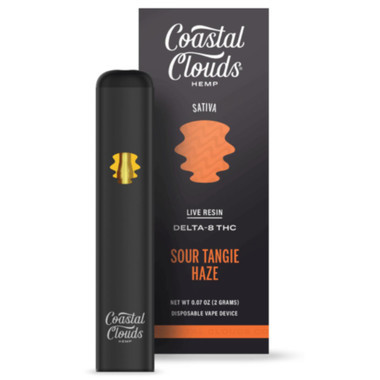 Coastal Clouds D8+THC Live Resin Disposable 2G Sour Tangie Haze Sativa