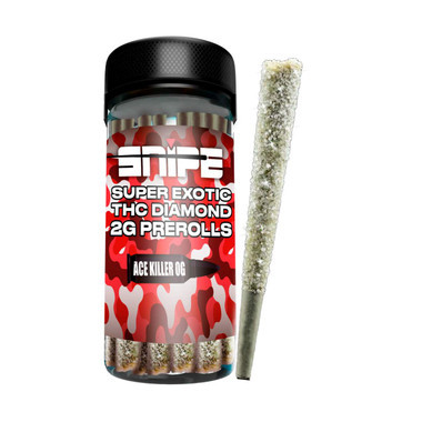 Snipe THCP Diamond Coated Prerolls Jar 2G -10PK Ace Killer OG Indica
