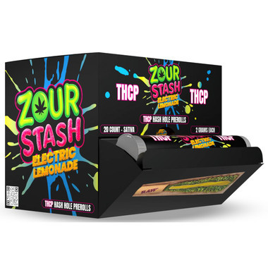 Zour Stash THC-P Hash Hole Prerolls 20CT Electric Lemonade