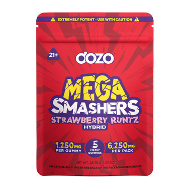 DOZO Mega Smashers Gummies 6250MG-Strawberry Runtz Hybrid