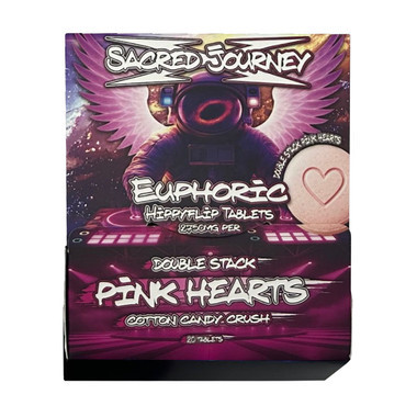 Sacred Journey Euphoric HippyFlip Mushroom Blend Tablets 2750MG - 20CT Pink Hearts Cotton Candy Crush