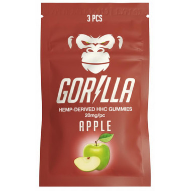 Gorilla HHC Gummies 60MG 3PC-Apple